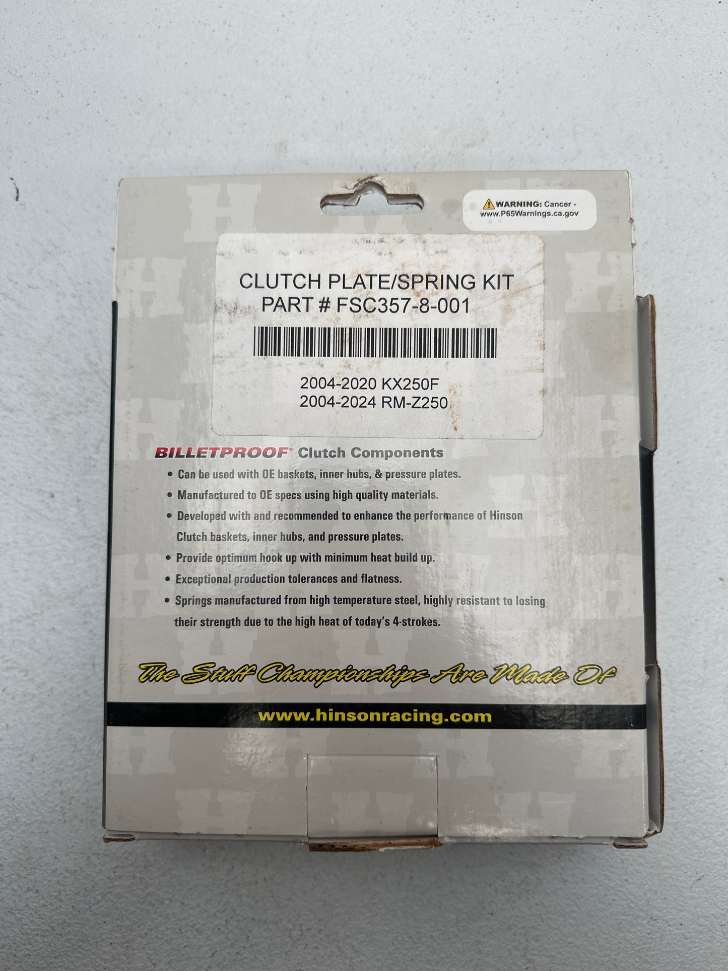 NEW 2002-2020 Kawasaki Kx 250f Hinson Clutch Plate/ Spring Kit PN# FSC357-8001 #AC100